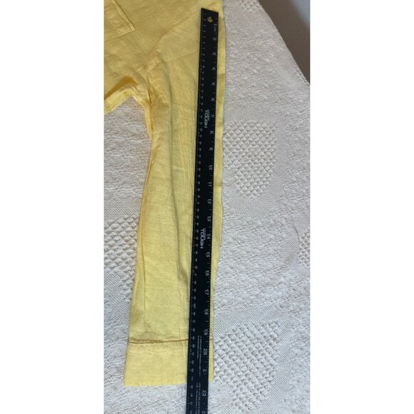 Six Fifty Cropped Peasant Shirt Button Up Gauzy Women Vibrant Summer NWT, Large - Picture 11 of 13